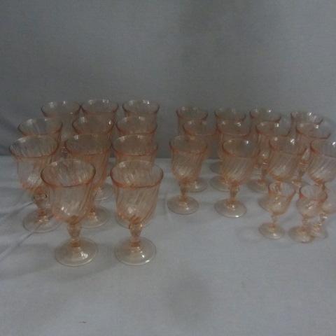 lot 176 image: Pink Depression Goblets