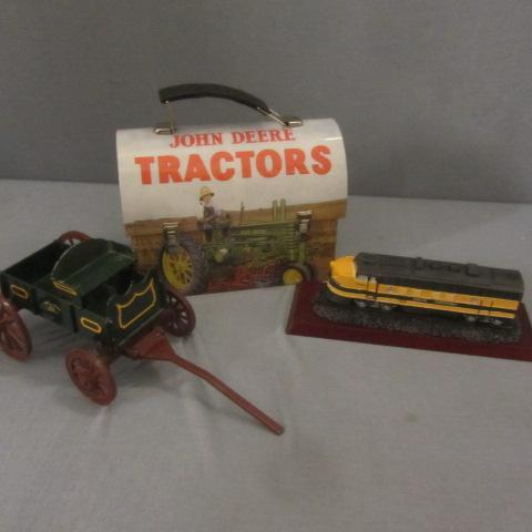 lot 197 image: JD Horse Drawn Wagon, Lunch Pail