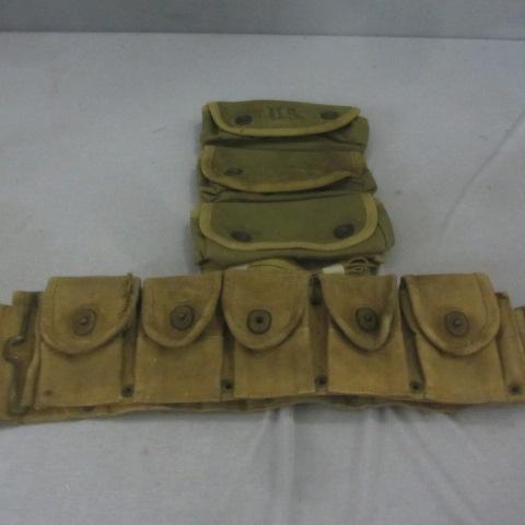 lot 305 image: WWII Shell Belt, Pouch