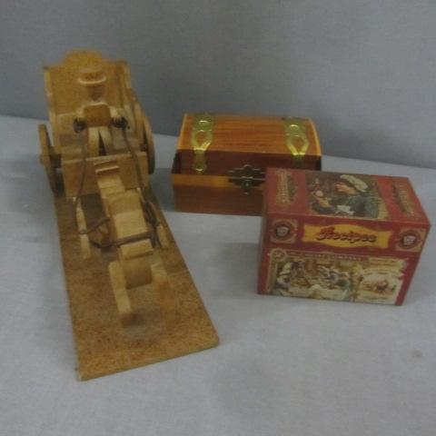 lot 328 image: Wagon Music Box