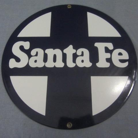 lot 338 image: Santa Fe RR Porcelain Sign