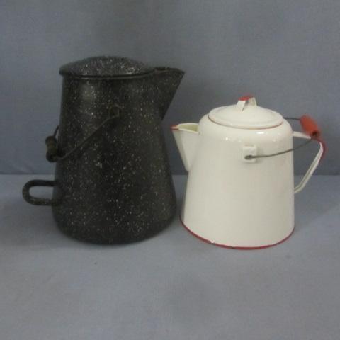 lot 87 image: Enamel Coffee Pots
