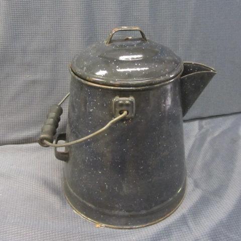 lot 25 image: Blue Enamel Egg Coffee