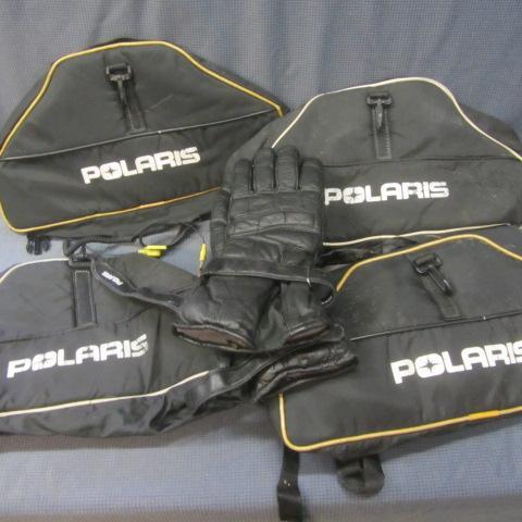lot 35 image: Polaris Saddle Bags, Sizzler Gloves