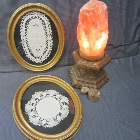 lot 45 image: Himalayan Salt Crystal Rock, Doilies