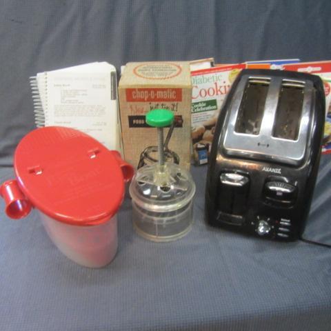 lot 49 image: T-Fall Toaster, Chopper, Cook Books