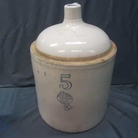 lot 64 image: Buckeye Pottery 5 Gallon Jug