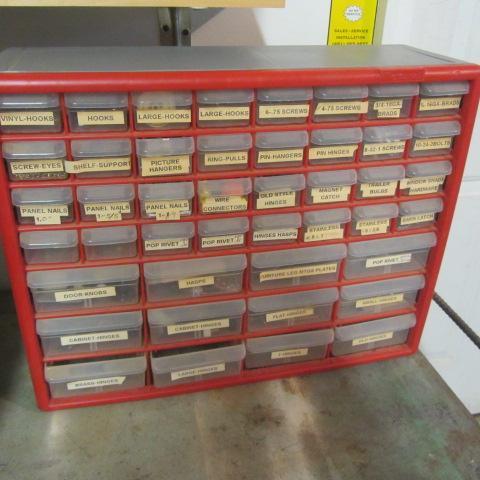 lot 110 image: Shop Organizer & Hardware