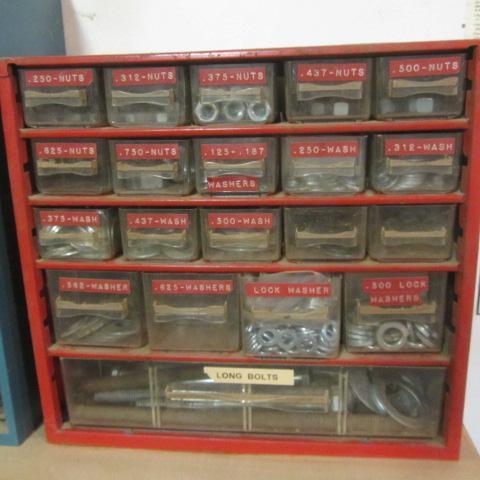 lot 112 image: Shop Organizer & Hardware