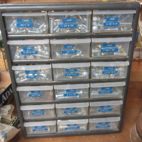 lot 114 image: Shop Organizer & Hardware