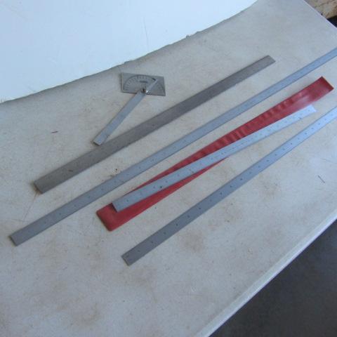 lot 123 image: Starrett Steel Rulers, Protractor