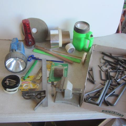 lot 139 image: Starrett Grad, Hex Keys, Vise
