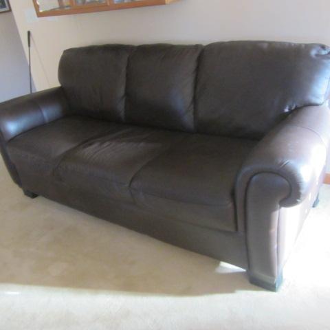 lot 14 image: Brazilian Leather Sofa