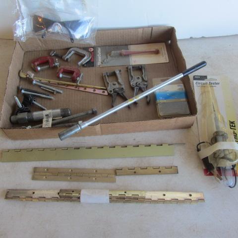 lot 146 image: Vise & C Clamps, Magnet, Hinges