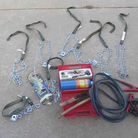lot 175 image: Jumper Cables, Tire Chains