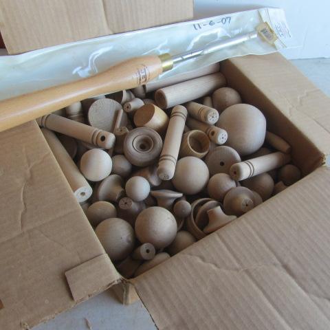 lot 235 image: Jet Spindle Gouge, Wooden Balls & Spindles