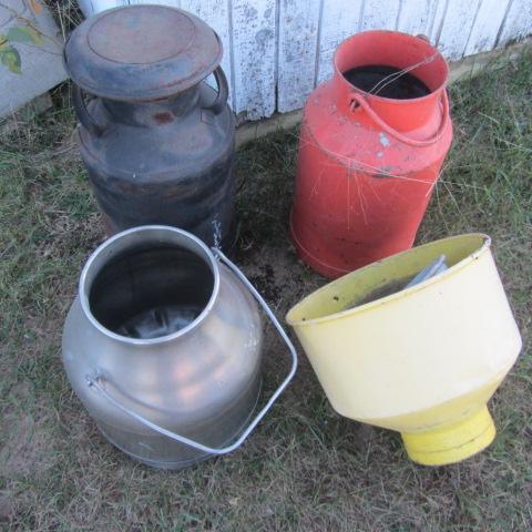 lot 280 image: Milk Can, Pail, Bucker & Strainer