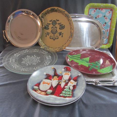 lot 292 image: Glass, Ceramic & Hammer Aluminum Trays