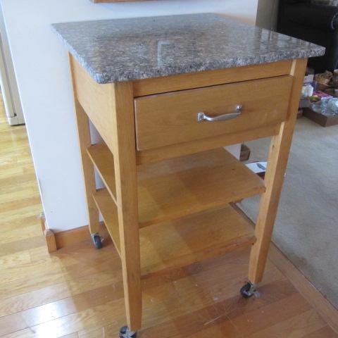 lot 360 image: Marble Top Roller Cabinet