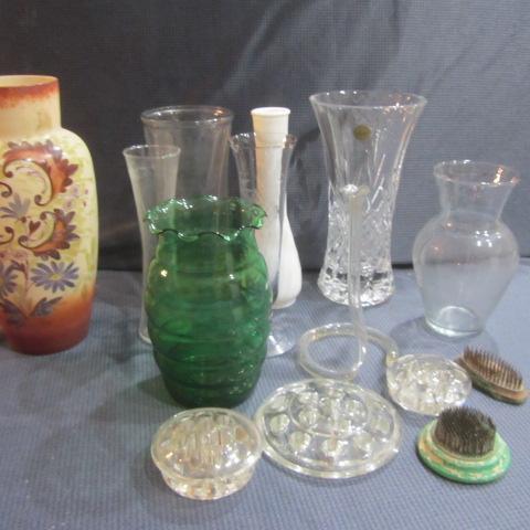 lot 400 image: Lead Crystal Vase, Hand Painted, Frogs