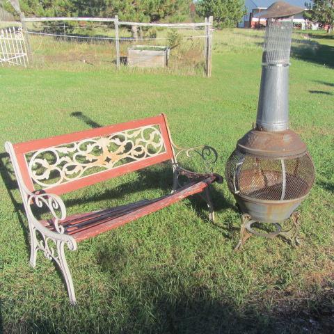 lot 41 image: Outdoor Fireplace, Firewood, Bench