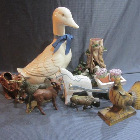 lot 421 image: Goose, Unicorn, Horse & Cart