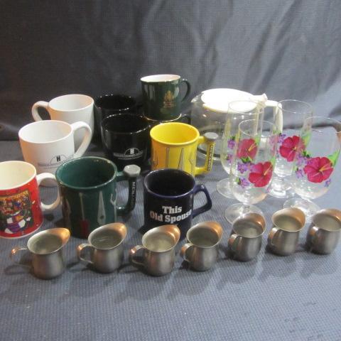 lot 430 image: Stainless Creamers, Mugs, Carafe