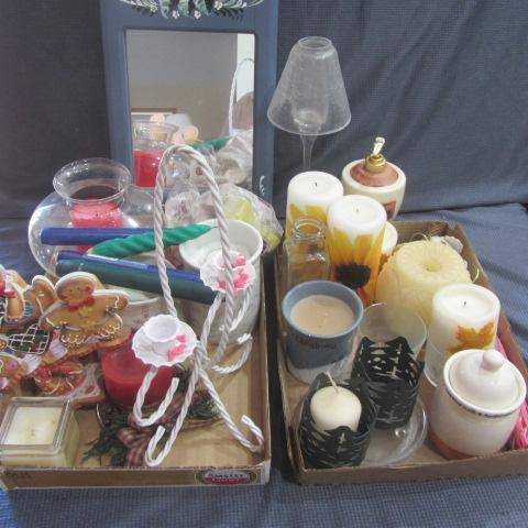 lot 443 image: Wall Mirrors, Candles & Holders