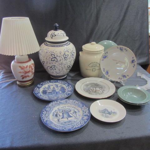lot 444 image: Ginger Jar & Lamp, John Deere Cookie Jar