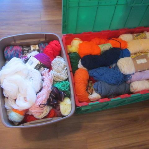 lot 467 image: Two Totes of Yarn