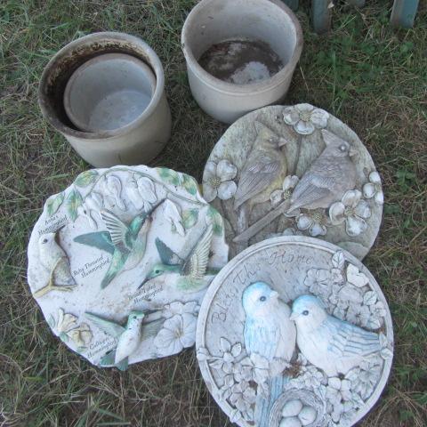 lot 490 image: Garden Stones, Butter Crocks