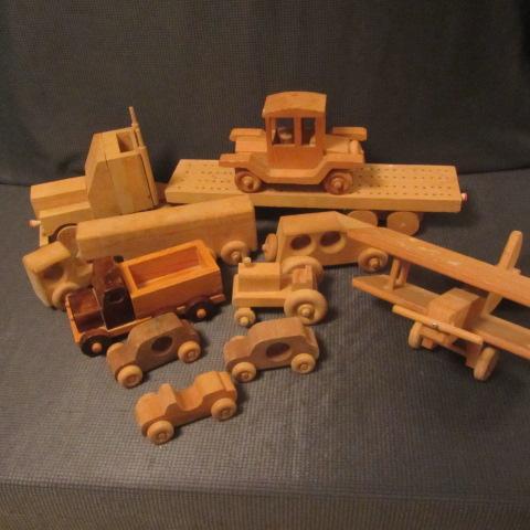 lot 519 image: Wooden Toy Trucks, Cars, Plane