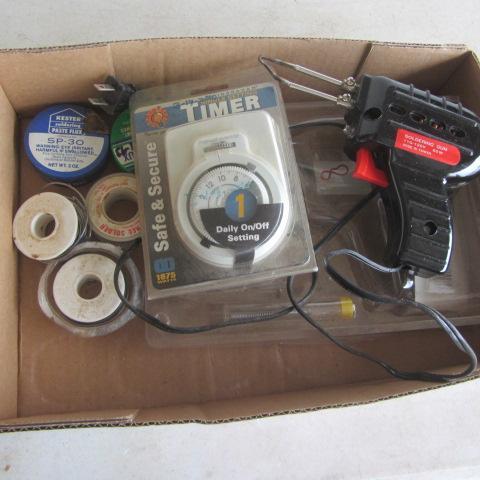 lot 94 image: Solder Gun, Solder, Timer