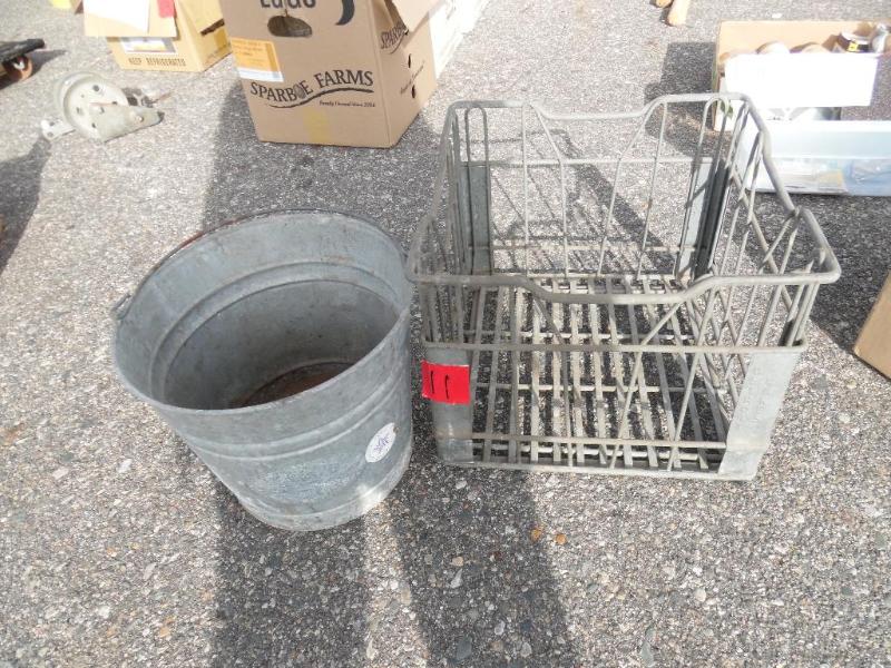 Milk Crate and Bucket