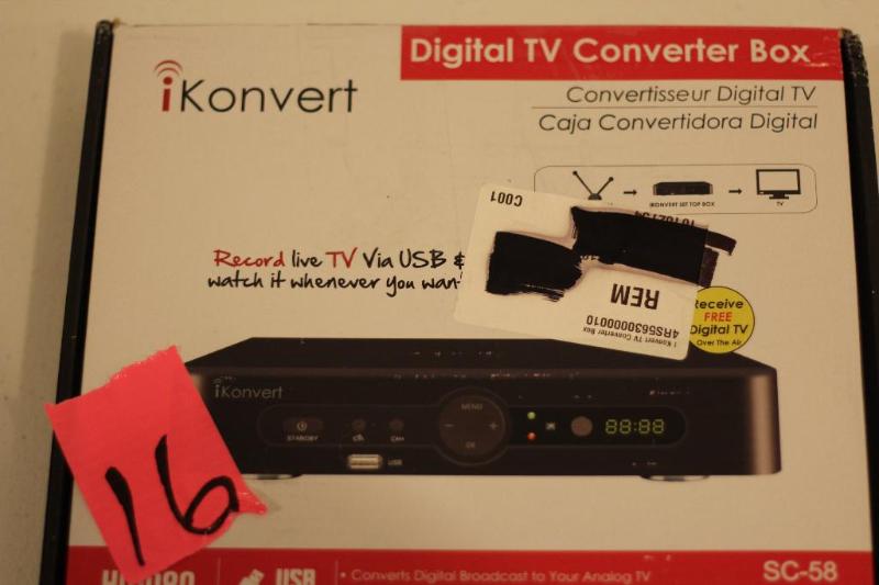 lot 16 image: i konvert digital tv converter box with remote