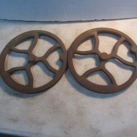 lot 177 image: Ornate Steel Wheels