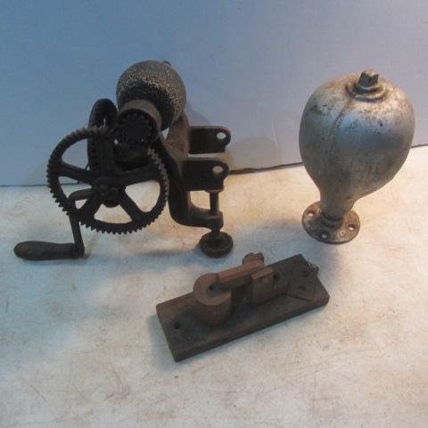 lot 190 image: Hand Grinder, Finial, Punch