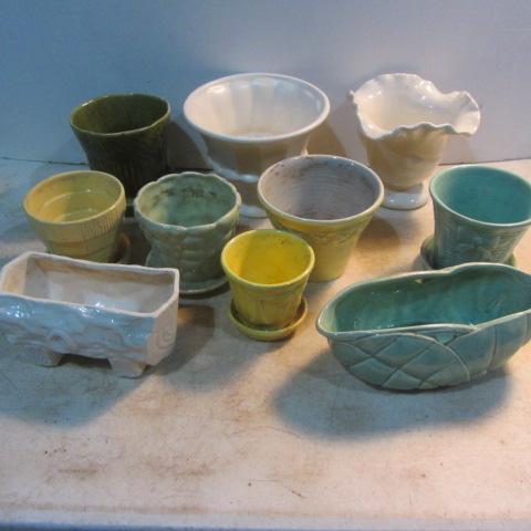 lot 238 image: McCoy, Brush & Violet Planters