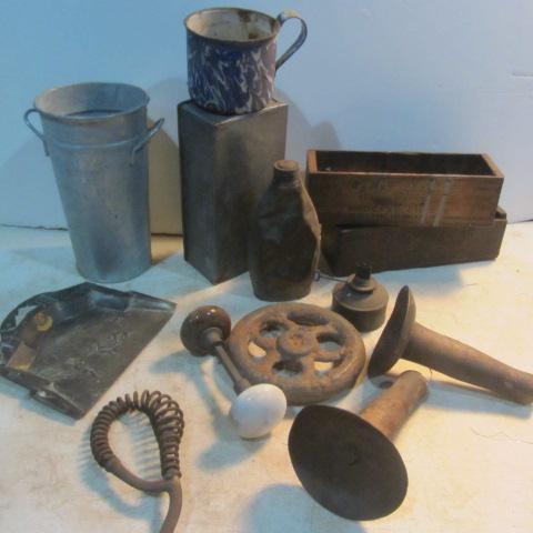 lot 239 image: Hydrant Wheel, Door Knobs, Primitives