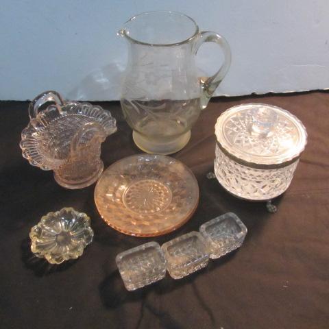 lot 277 image: Fancy Etched, Lead Crystal & Pink Depression