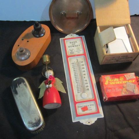 lot 286 image: Thermometer, Ink Bottles & Stand, Scale