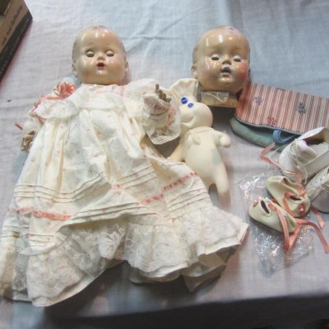 lot 328 image: Composition Dolls, Head, Shoes