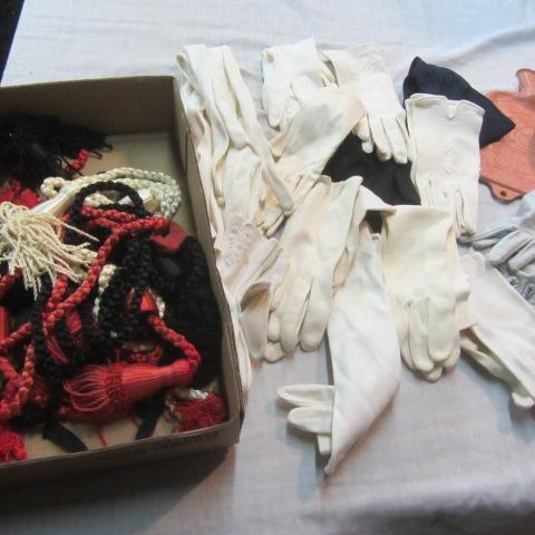 lot 340 image: Tie-Backs, Dress Gloves, Hot Water Bottle