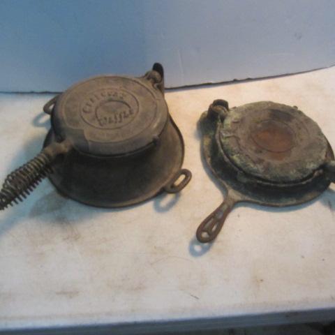 lot 38 image: Crescent & Heart Waffle Irons
