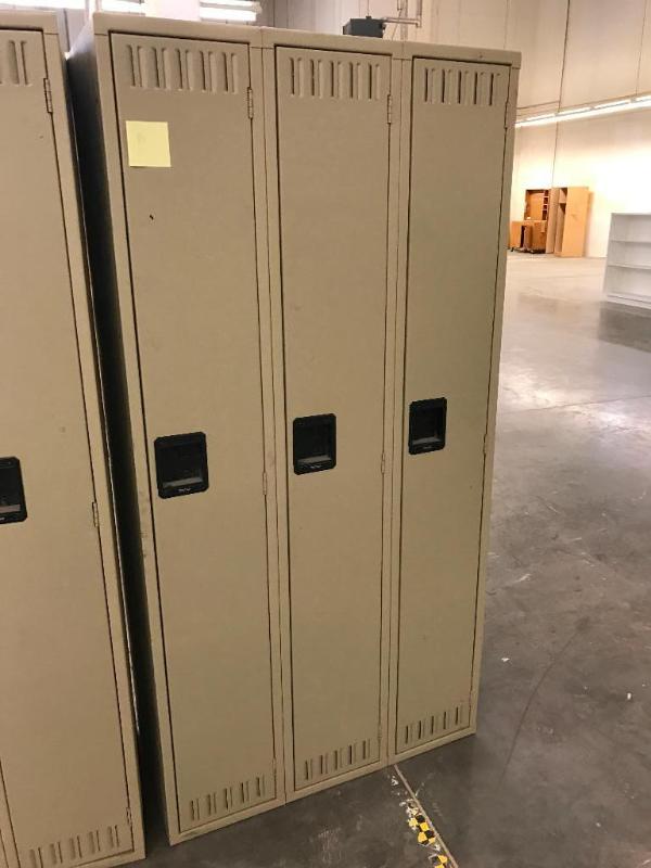 lot 10B image: 3- Door Tensco Lockers. Total Dimensions 18 ...