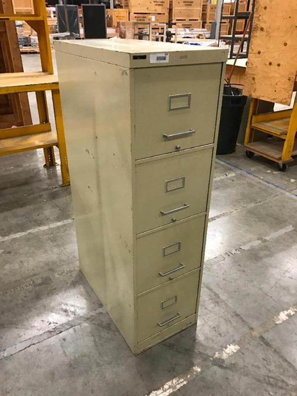 lot 158 image: 4- Drawer All-Steel letter size file cabinet...