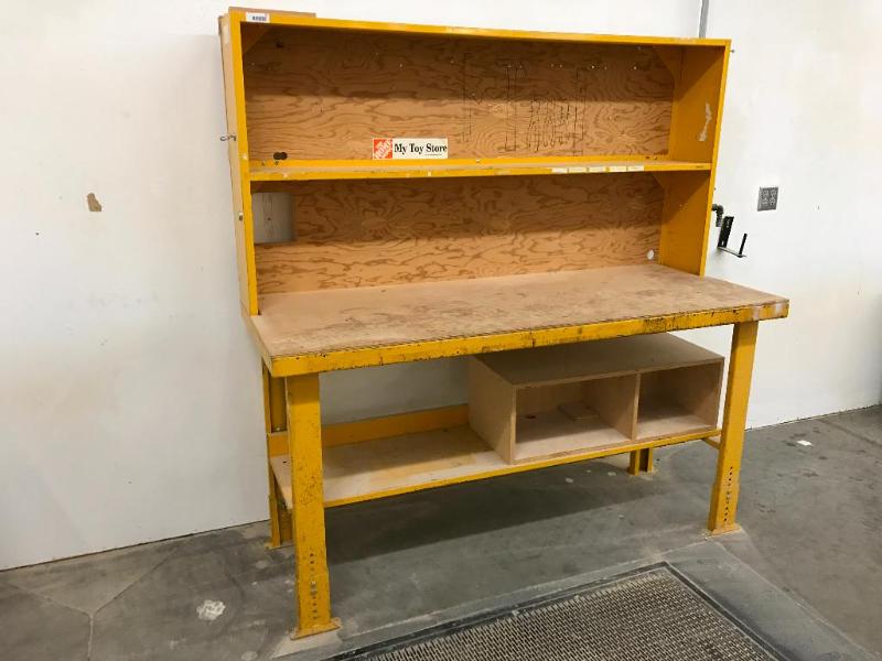 lot 182 image: Adjustable Height Heavy Duty Metal Frame Work...