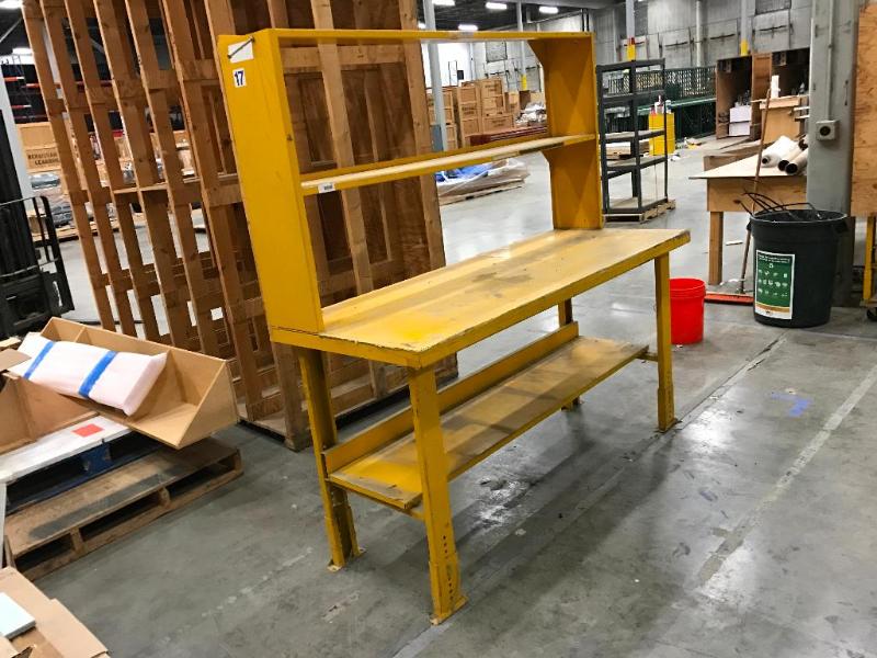 lot 184 image: Adjustable Height Heavy Duty Metal Frame Work...