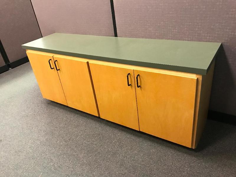lot 22 image: 4-Door Task Cabinet with Laminate Top 74"...
