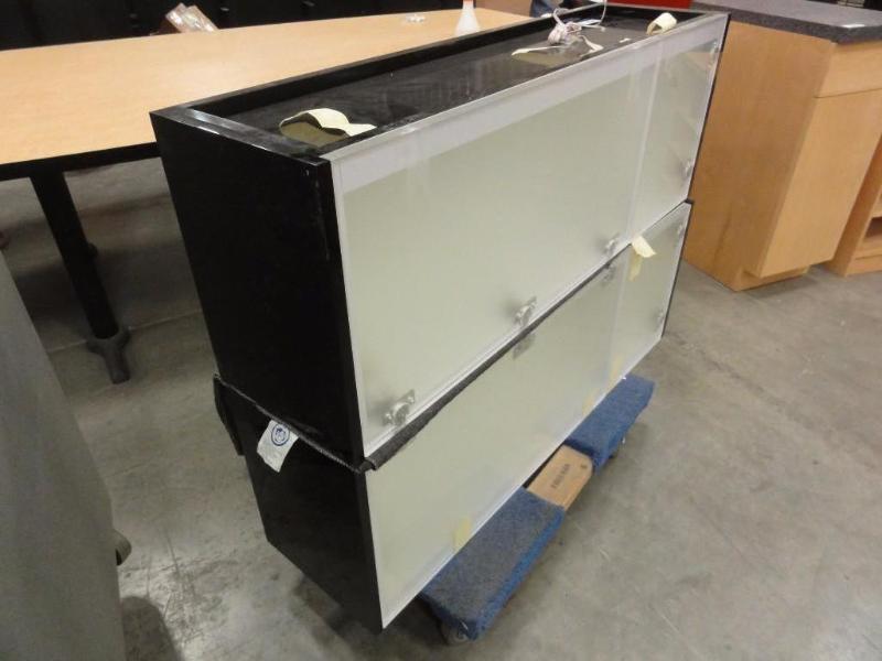 lot 40 image: (2) Fancy Matching Vertical Mount Wall Cabine...